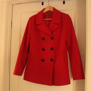 NAF NAF Red Wool Coat